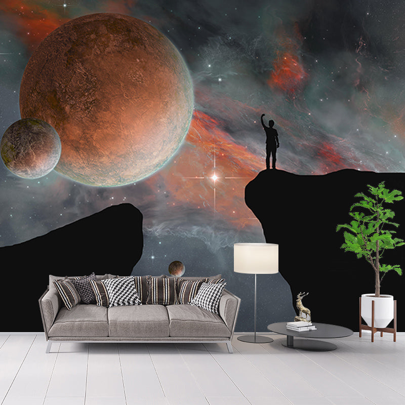 Universe Mural Wallpaper Novelty Mildew Resistant Living Room Wall Decor