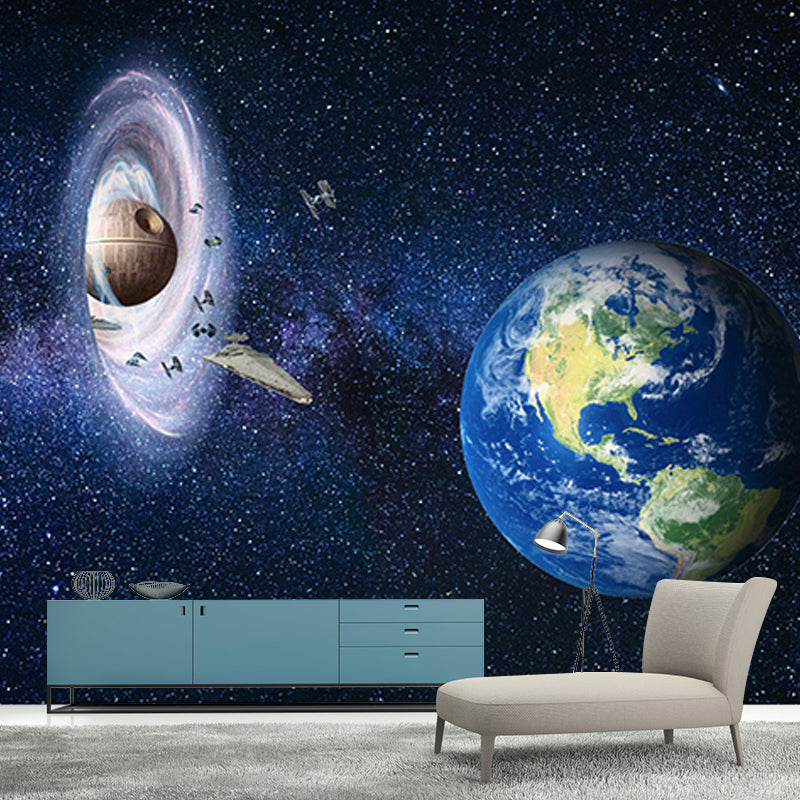 Living Room Wall Mural Wallpaper Novelty Universe Mildew Resistant Wall Decor