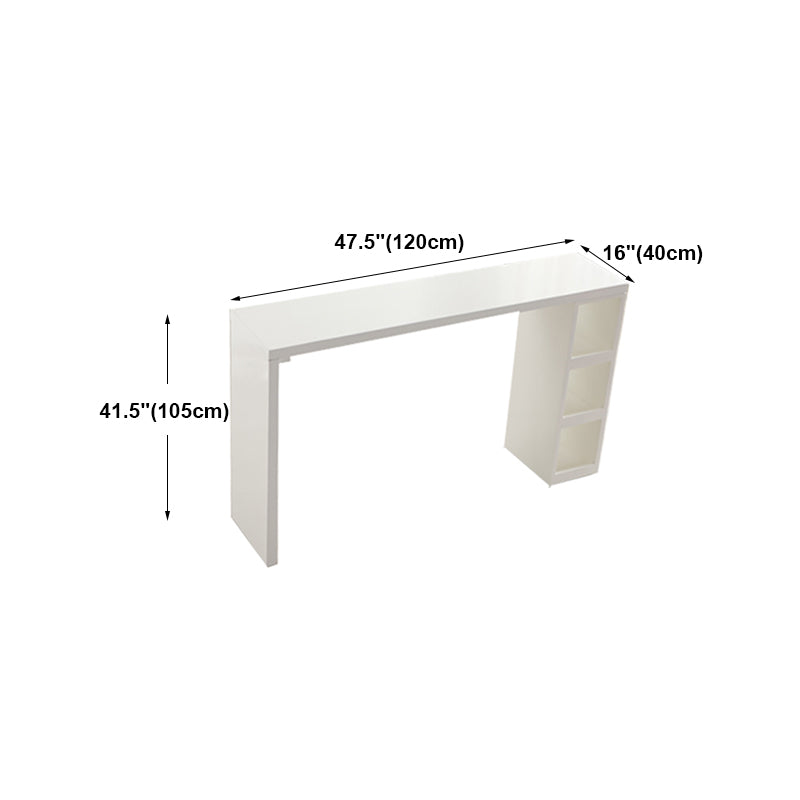Eigentijdse bar eettafel rechthoek houten balk tafel met planken in wit