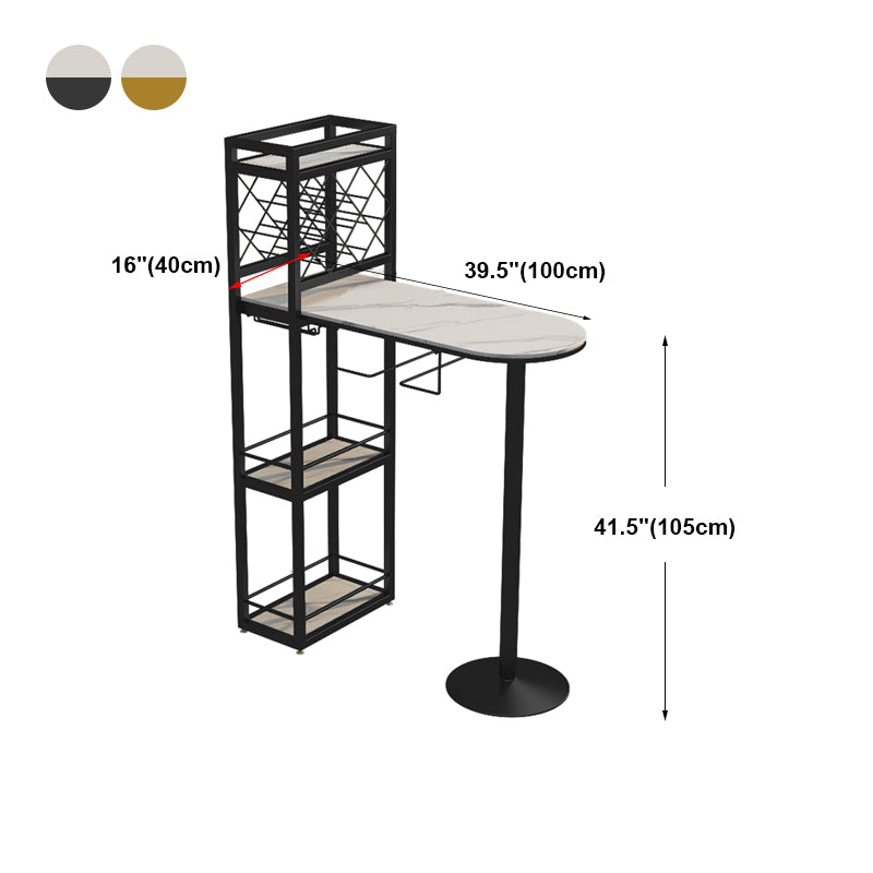 Modern Stone Storage Dining Table Double Pedestal Indoor Patio Bar Table