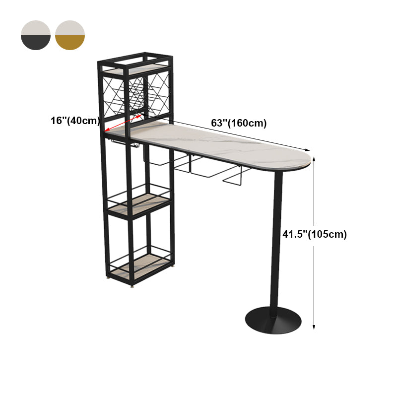 Modern Stone Storage Dining Table Double Pedestal Indoor Patio Bar Table