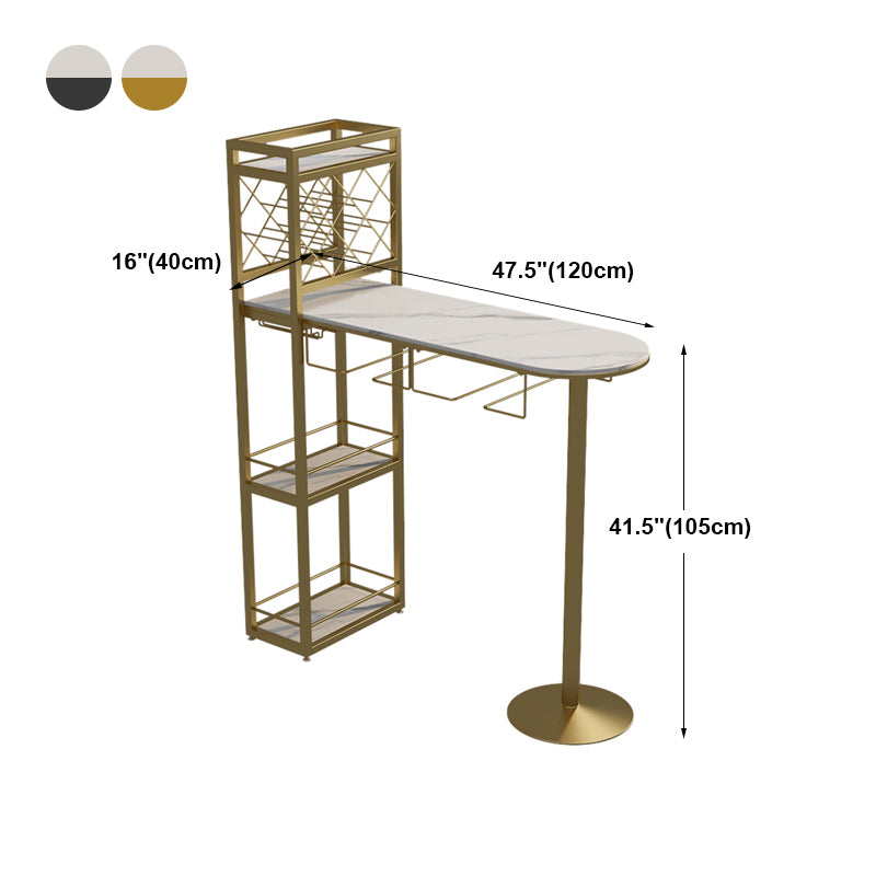Modern Stone Storage Dining Table Double Pedestal Indoor Patio Bar Table