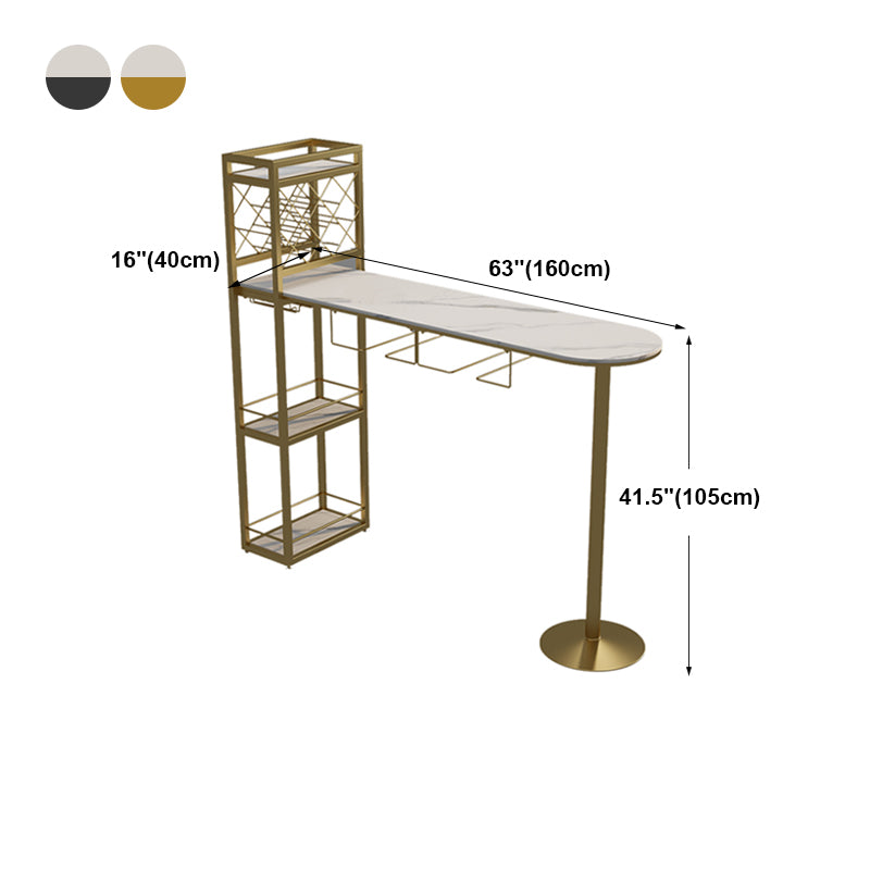 Modern Stone Storage Dining Table Double Pedestal Indoor Patio Bar Table