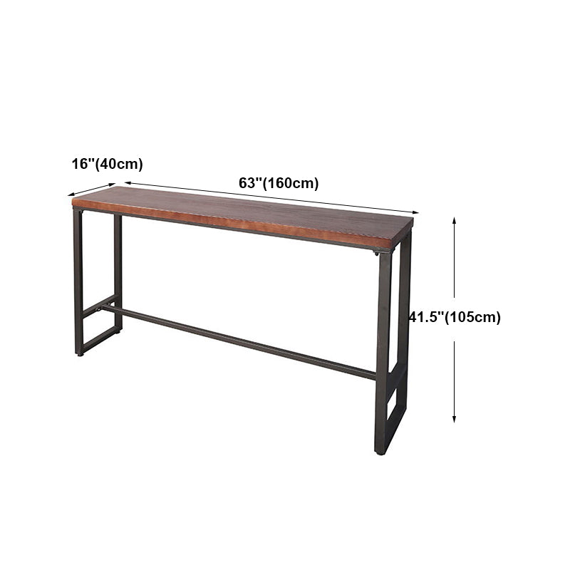 Table à manger du bar à restauration du rectangle contemporain avec base de fer avec base de fer