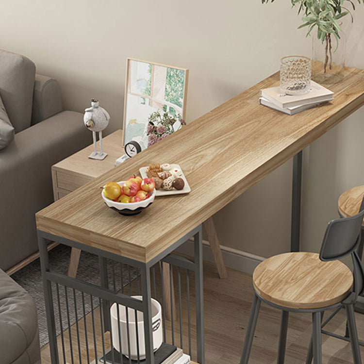 Salon Countre de bois en bois Rectangle stockage table de pub de hauteur de bar naturel du bar naturel