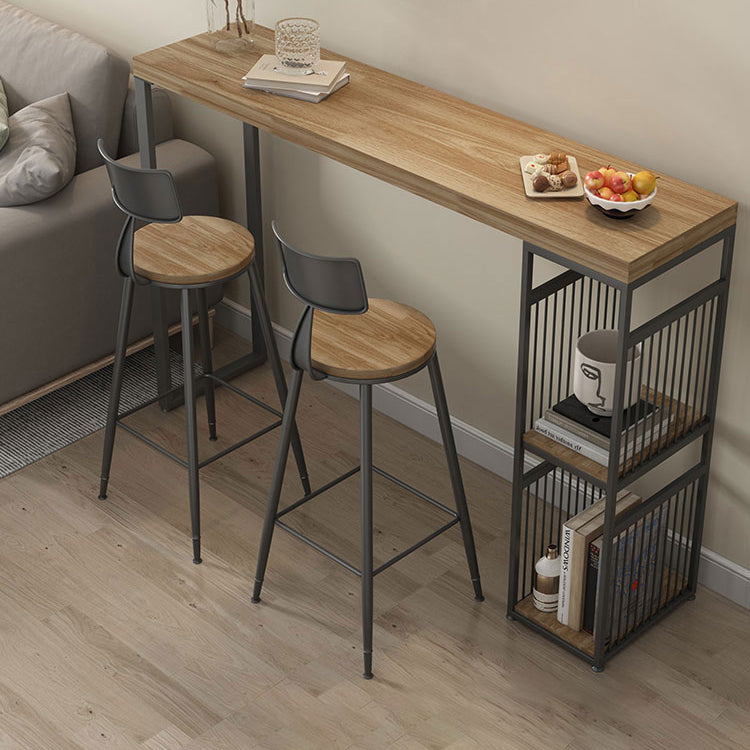 Salon Countre de bois en bois Rectangle stockage table de pub de hauteur de bar naturel du bar naturel