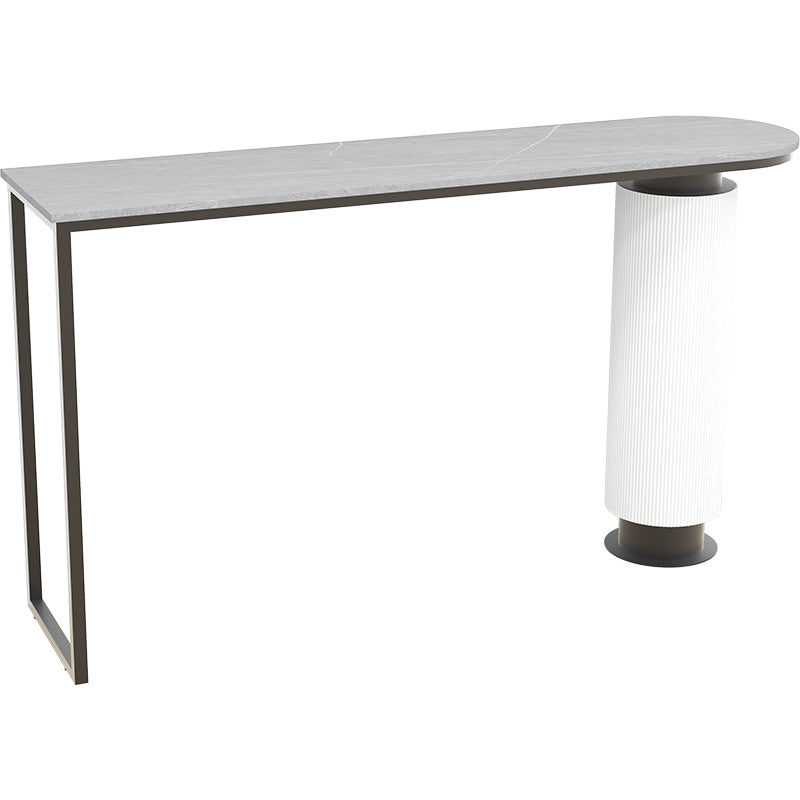 Table à manger du bar contemporain à double piédestal à hauteur de bar à hauteur