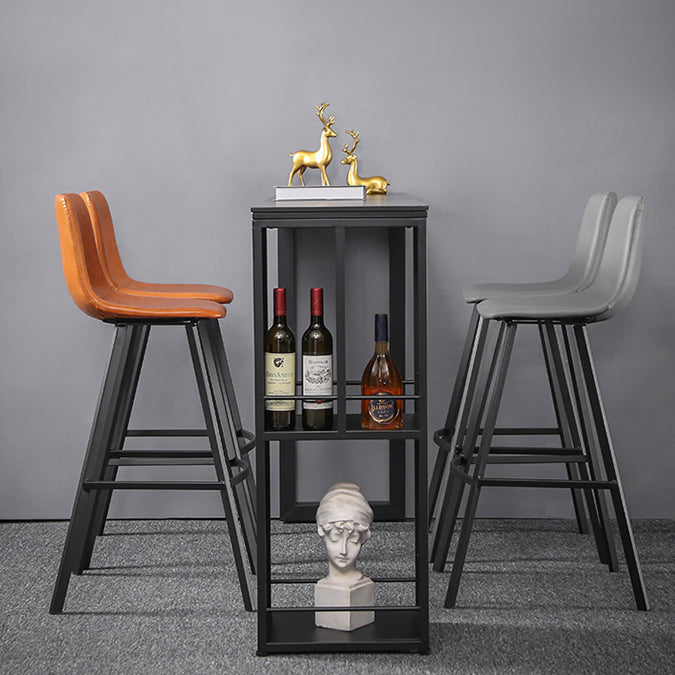 Mesa de altura de la altura de la barra de cocina Mesa de pub rectangular moderno con almacenamiento de vino