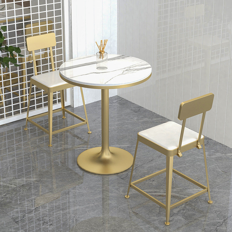 Table à manger à manger rond contemporaine Hauteur du bar de piédestal intérieur Tableau de 42 pouces