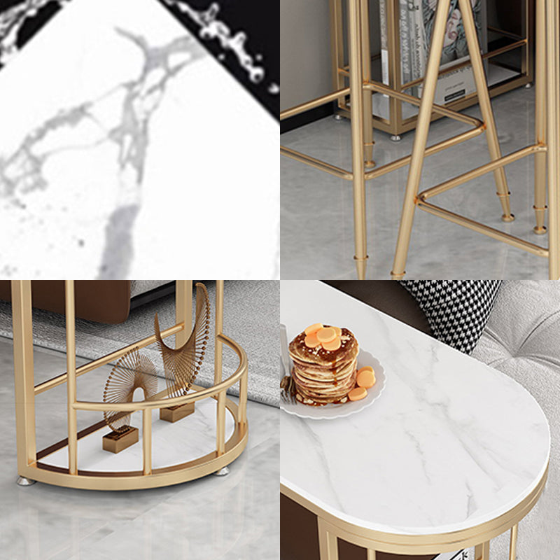 Table à manger au bar moderne table de hauteur du bar intérieur avec étagères haut de 42 pouces