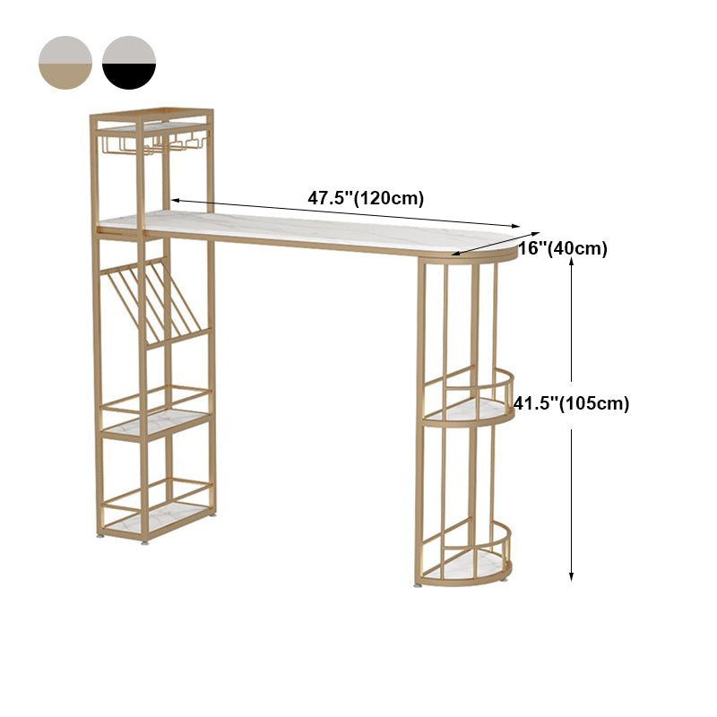 Table à manger au bar moderne table de hauteur du bar intérieur avec étagères haut de 42 pouces