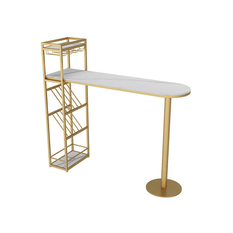 Table à manger à barres moderne Table de pub à hauteur de barre intérieure avec étagères de 42 pouces