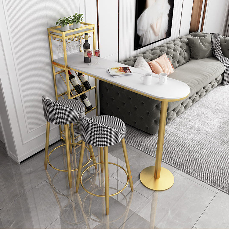 Table à manger à barres moderne Table de pub à hauteur de barre intérieure avec étagères de 42 pouces