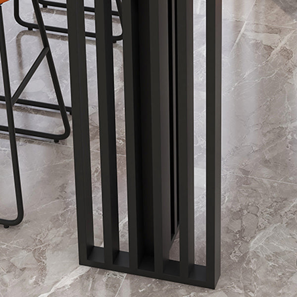 Rectangle Living Room Patio Bar Table Double pedestal White Marble Counter Table