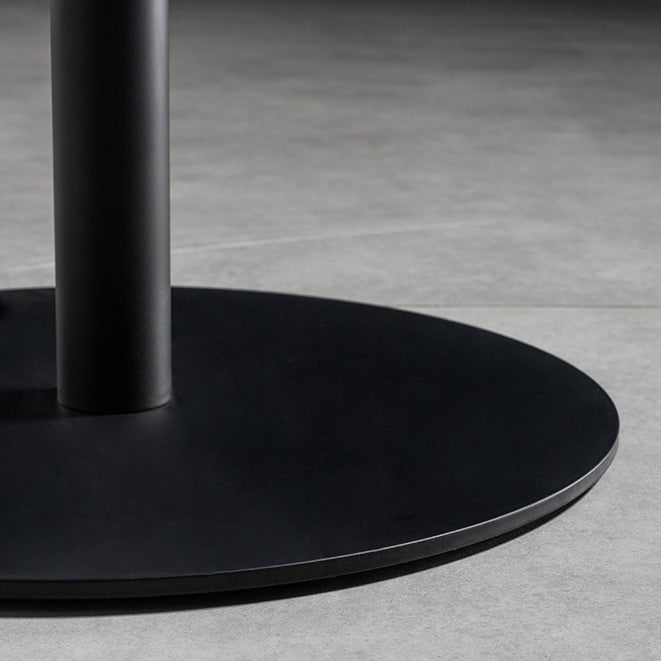 Modern Round Bar Dining Table Indoor Wood Top Bar Height Table Metal Base 42-Inch Top