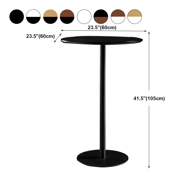 Modern Round Bar Dining Table Indoor Wood Top Bar Height Table Metal Base 42-Inch Top