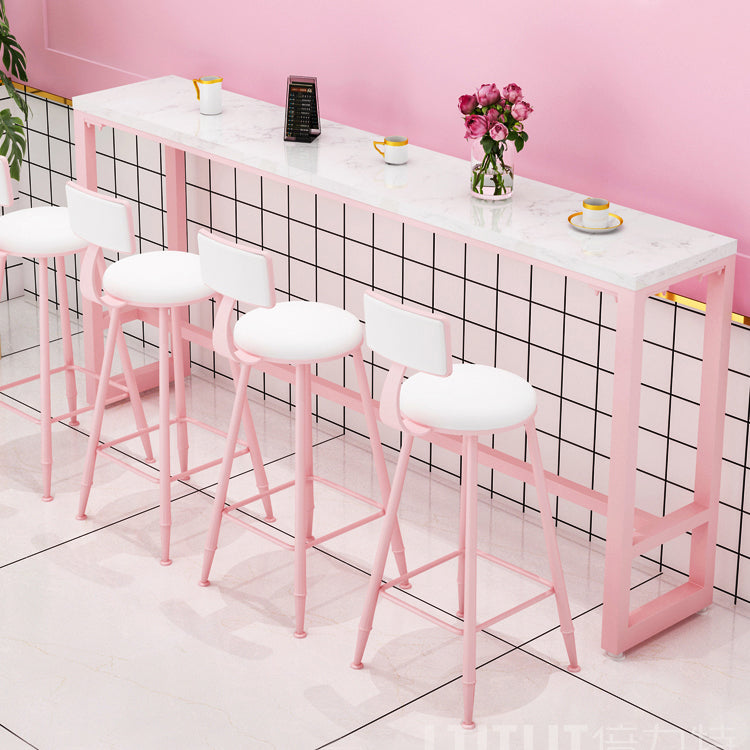 Moderne rosa Rechteck Gegenhöhe Pub Tisch Café Hode Footreest Pub Bar Table