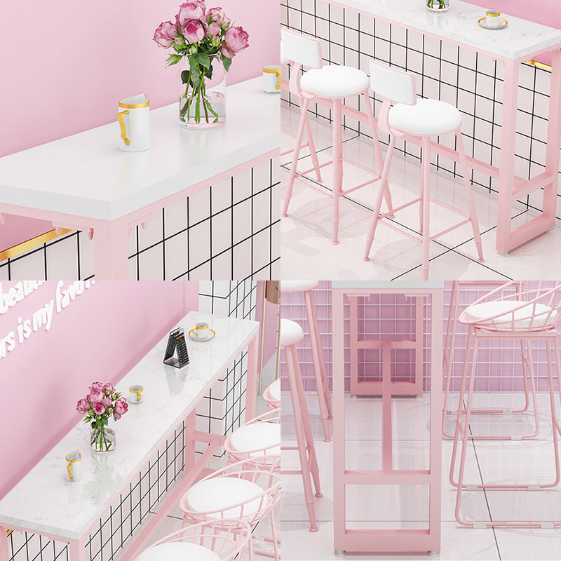 Moderne rosa Rechteck Gegenhöhe Pub Tisch Café Hode Footreest Pub Bar Table