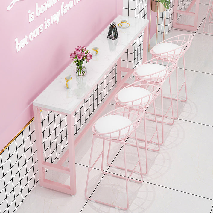 Moderne rosa Rechteck Gegenhöhe Pub Tisch Café Hode Footreest Pub Bar Table