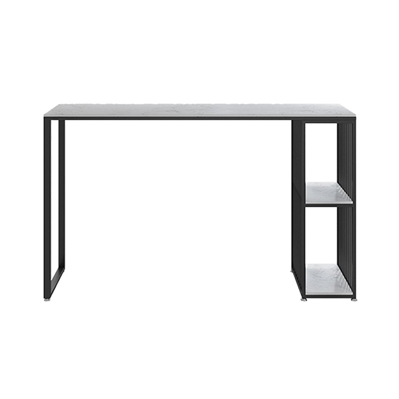 Rectangle Living Room Pub Height Dining Table Marble Bistro Table with Storage