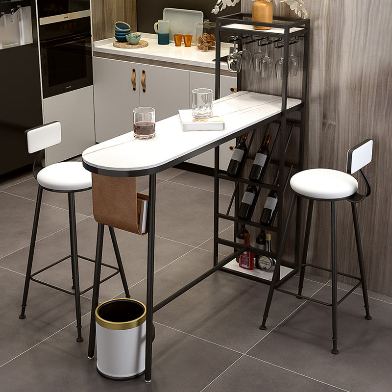 Indoor Wine Back Event and Cocktail Table Modern Marble Legs Bar Height Table