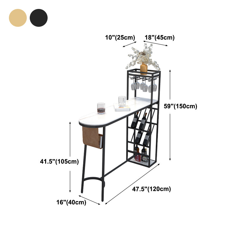 Indoor Wine Back Event and Cocktail Table Modern Marble Legs Bar Height Table