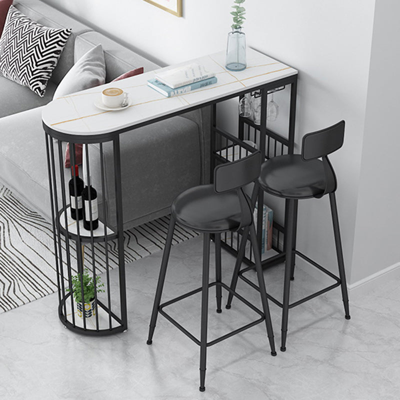 Modern Living Room Counter Height Table Storage Sled Bar Height Cocktail Table
