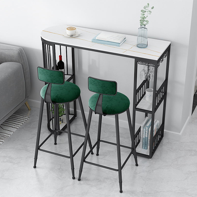 Modern Living Room Counter Height Table Storage Sled Bar Height Cocktail Table