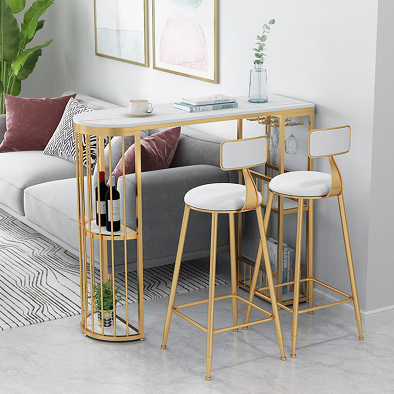 Modern Living Room Counter Height Table Storage Sled Bar Height Cocktail Table