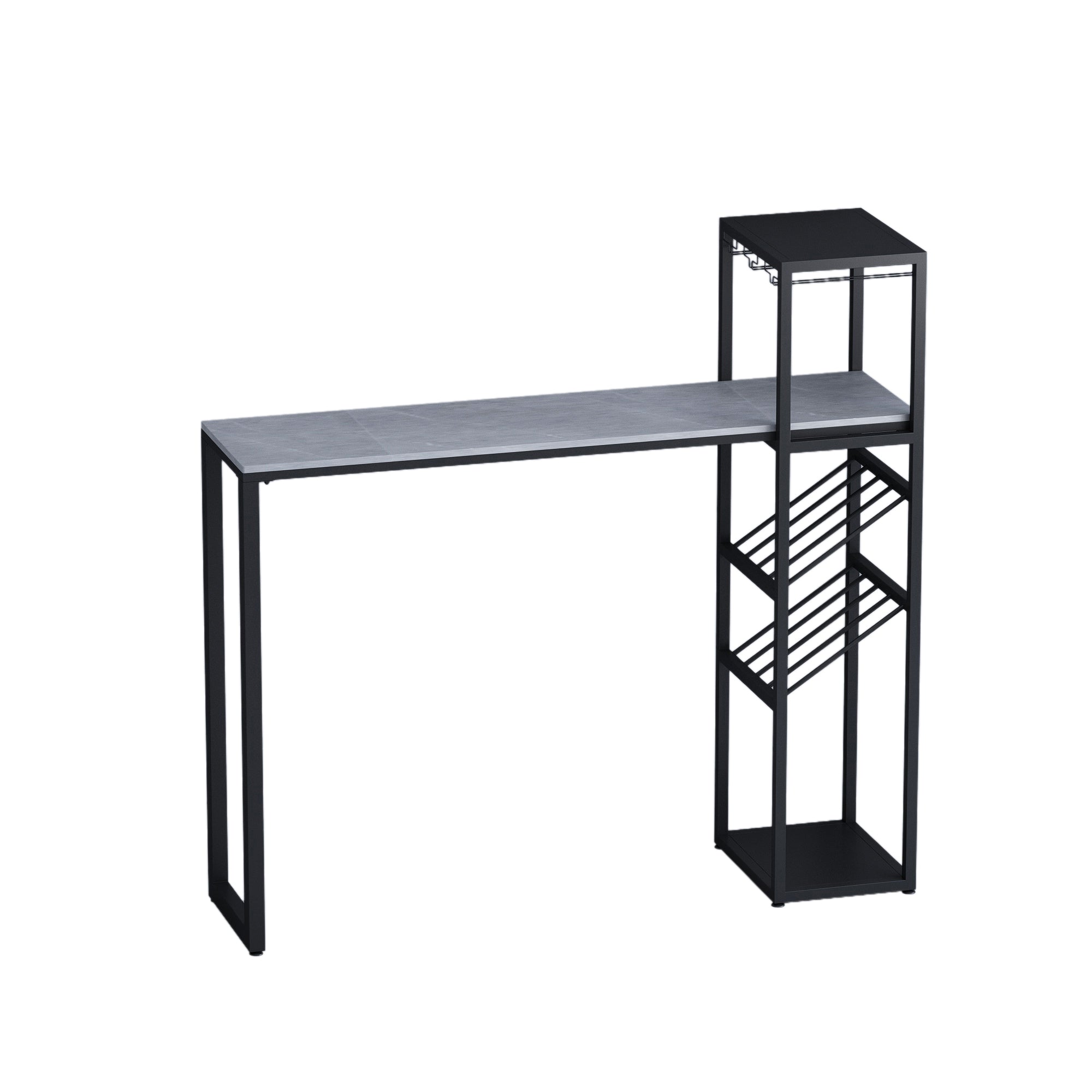 Modern Rectangle Bistro Bar Height Cocktail Table Marble Sled Indoor Bar Table