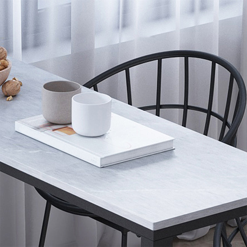 Modern Rectangle Bistro Bar Height Cocktail Table Marble Sled Indoor Bar Table