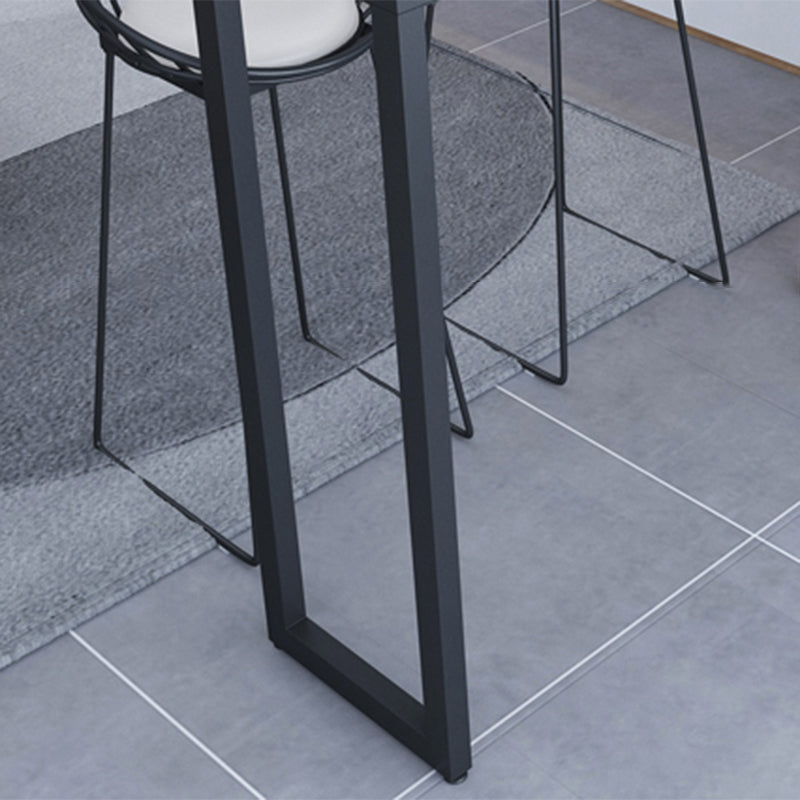 Modern Rectangle Bistro Bar Height Cocktail Table Marble Sled Indoor Bar Table
