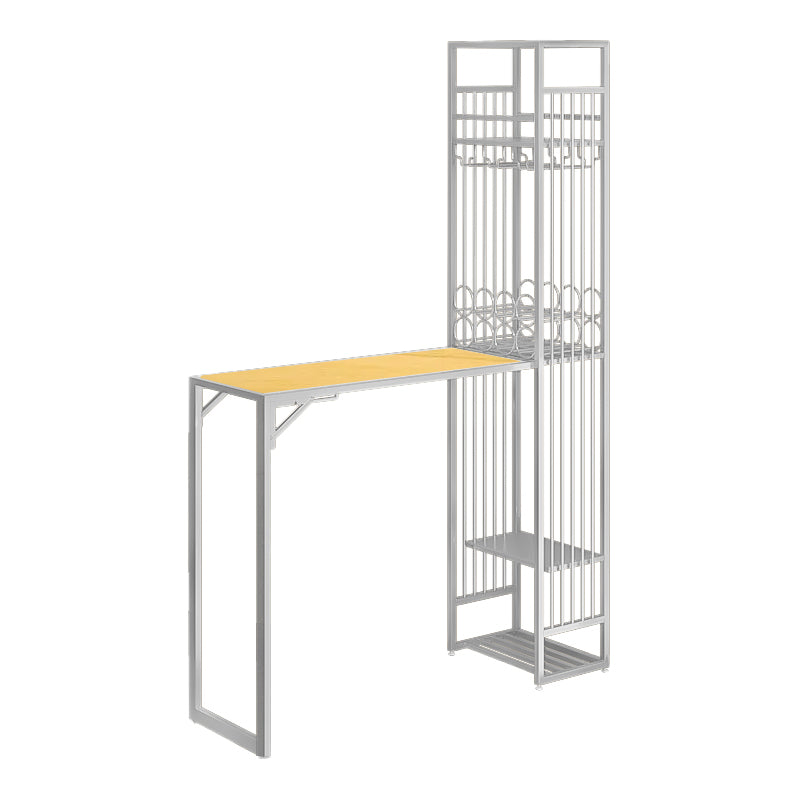 Rectangle Double Pedestal Bistro Bar Desk Indoor Bistro Bar Height Cocktail Table