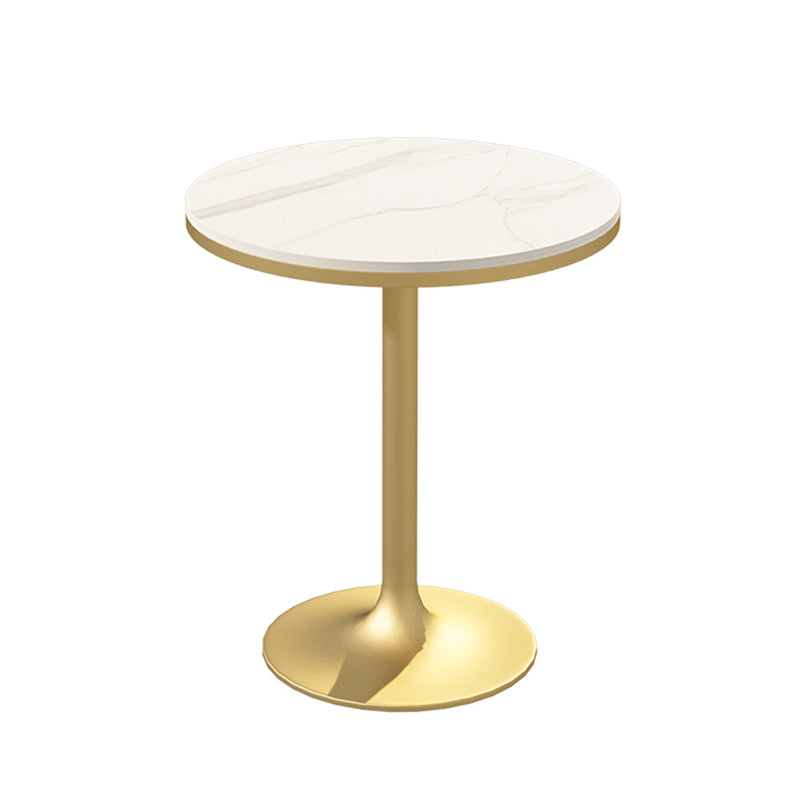 Contemporary Round Bar Dining Table Indoor Bar Height Pub Table Iron Base