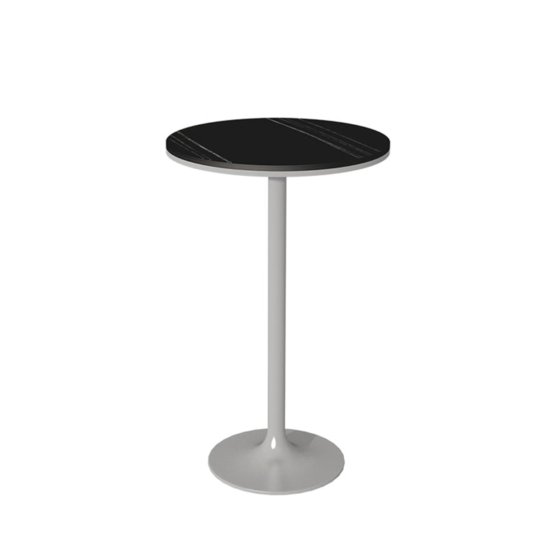 Contemporary Round Bar Dining Table Indoor Bar Height Pub Table Iron Base