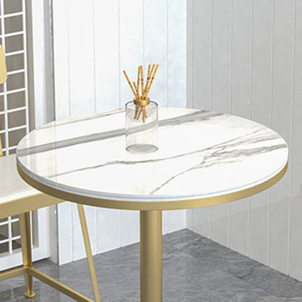 Contemporary Round Bar Dining Table Indoor Bar Height Pub Table Iron Base