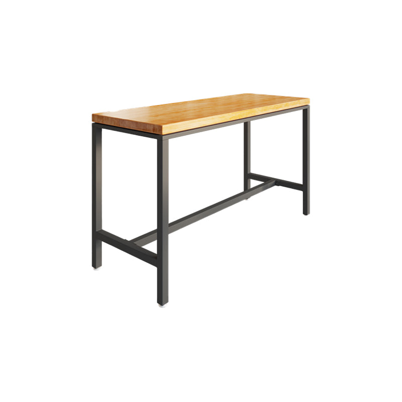 Wood Trestle Modern Bar Stool Table Natural Bistro Bar Height Cocktail Table