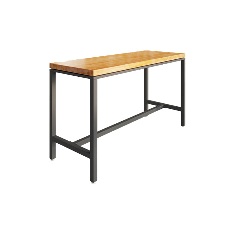 Wood Trestle Modern Bar Stool Table Natural Bistro Bar Height Cocktail Table