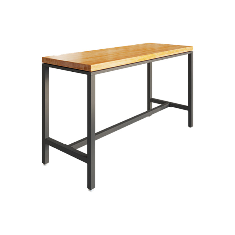 Wood Trestle Modern Bar Stool Table Natural Bistro Bar Height Cocktail Table