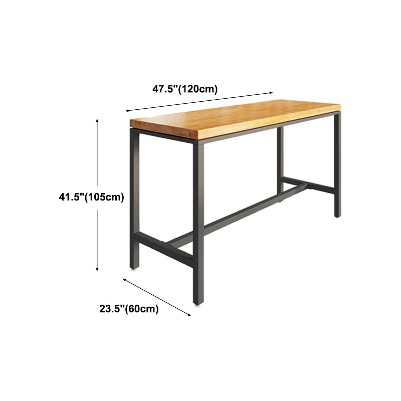 Wood Trestle Modern Bar Stool Table Natural Bistro Bar Height Cocktail Table