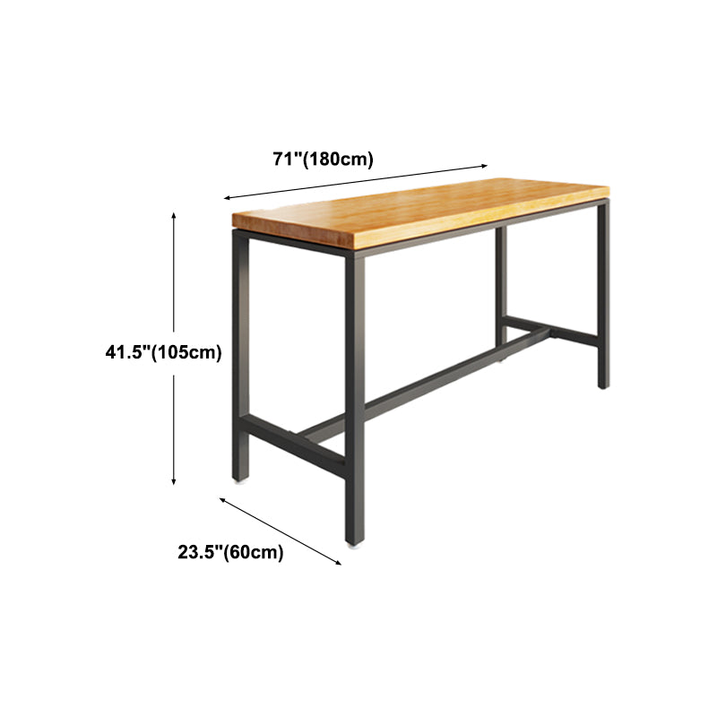 Wood Trestle Modern Bar Stool Table Natural Bistro Bar Height Cocktail Table