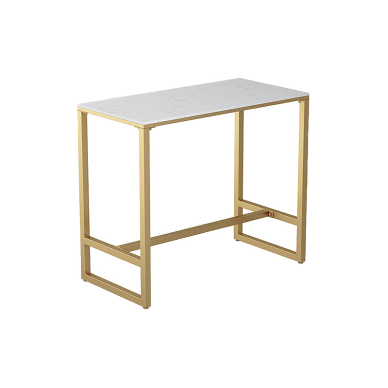Contemporary Marble Pub Height Dining Table Trestle Indoor Counter Height Dining Table