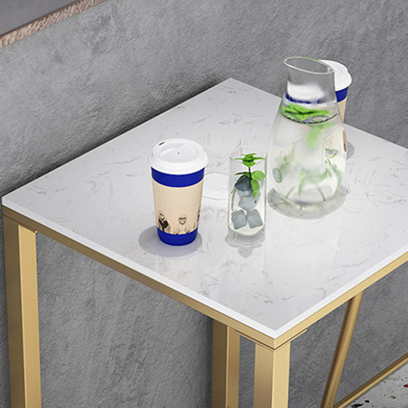 Contemporary Marble Pub Height Dining Table Trestle Indoor Counter Height Dining Table