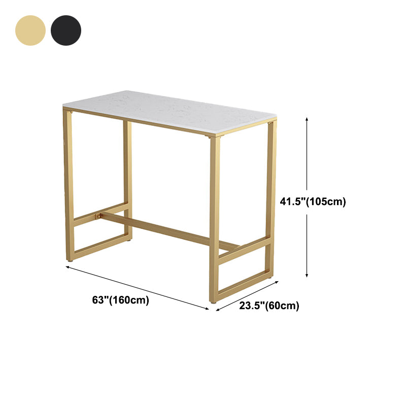 Contemporary Marble Pub Height Dining Table Trestle Indoor Counter Height Dining Table