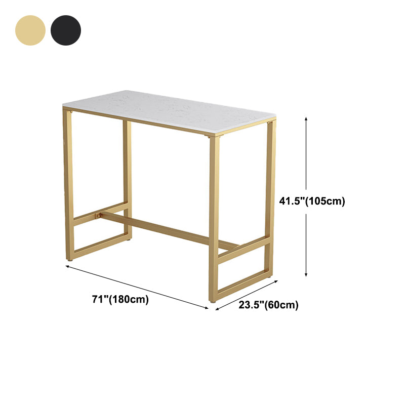 Contemporary Marble Pub Height Dining Table Trestle Indoor Counter Height Dining Table