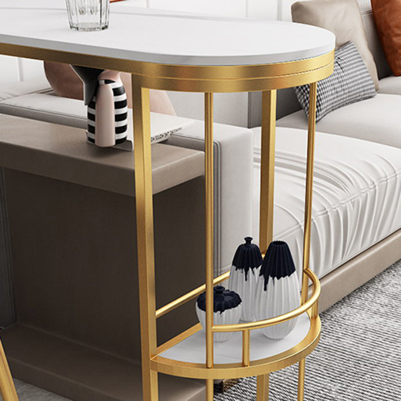 Wine Rack Modern Bistro Bar Desk Marble Sled Bar Height Indoor Cocktail Table