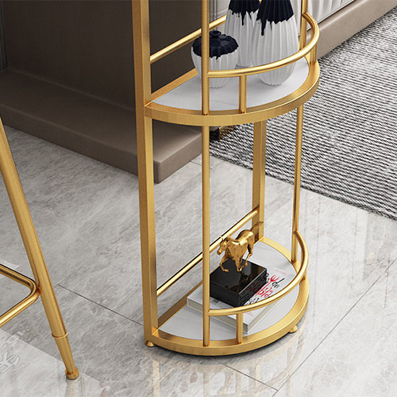 Wine Rack Modern Bistro Bar Desk Marble Sled Bar Height Indoor Cocktail Table