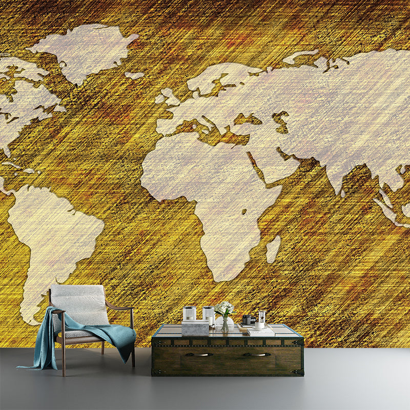 Eco-friendly Wall Mural Horizontal Illustration Map Decorative for Room