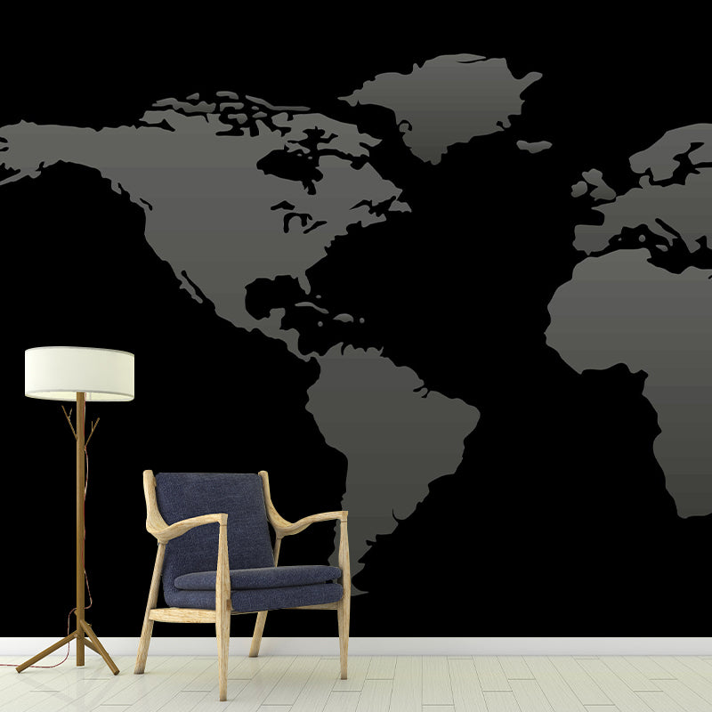 Map Illustration Mural Decorative Eco-friendly for Home Decor