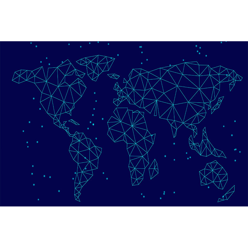 Horizontal Illustration Wall Mural Map Decorative Eco-friendly for Home Decor